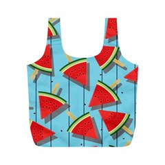 Blue Watermelon Popsicle  Full Print Recycle Bag (M)