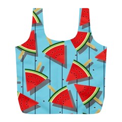 Blue Watermelon Popsicle  Full Print Recycle Bag (L)