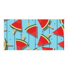 Blue Watermelon Popsicle  Satin Wrap 35  X 70  by ConteMonfrey