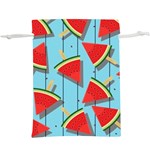 Blue Watermelon Popsicle   Lightweight Drawstring Pouch (XL) Back