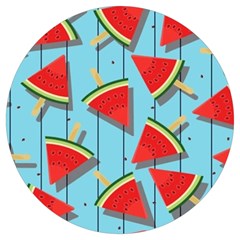 Blue Watermelon Popsicle  Round Trivet