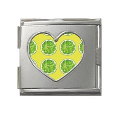 Yellow Lemonade  Mega Link Heart Italian Charm (18mm) by ConteMonfrey