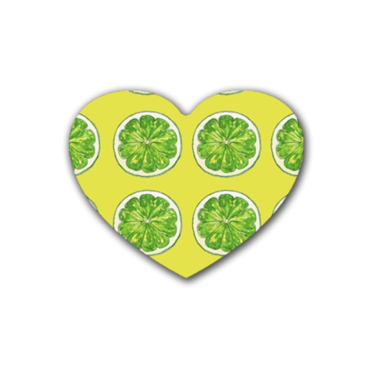 Yellow Lemonade  Rubber Heart Coaster (4 pack)