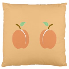 I Get My Peaches Everywhere Large Flano Cushion Case (one Side) by ConteMonfrey