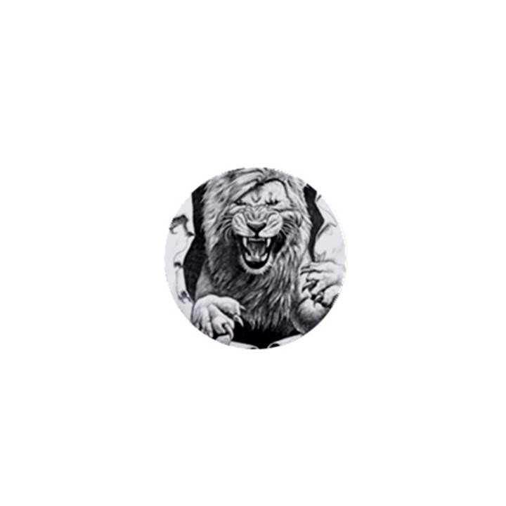 Drawing Angry Male Lion Roar Animal 1  Mini Magnets