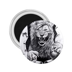 Drawing Angry Male Lion Roar Animal 2 25  Magnets by danenraven