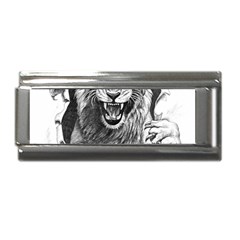 Drawing Angry Male Lion Roar Animal Superlink Italian Charm (9mm)