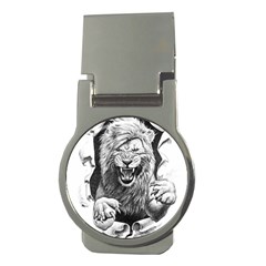 Drawing Angry Male Lion Roar Animal Money Clips (round)  by danenraven