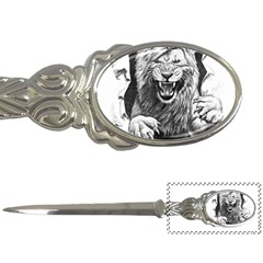 Drawing Angry Male Lion Roar Animal Letter Opener by danenraven