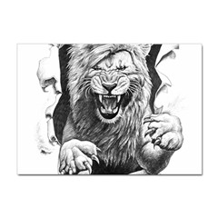 Drawing Angry Male Lion Roar Animal Sticker A4 (100 Pack)