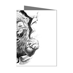 Drawing Angry Male Lion Roar Animal Mini Greeting Cards (pkg Of 8) by danenraven