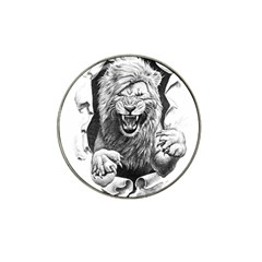 Drawing Angry Male Lion Roar Animal Hat Clip Ball Marker by danenraven