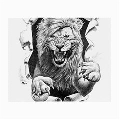 Drawing Angry Male Lion Roar Animal Small Glasses Cloth by danenraven