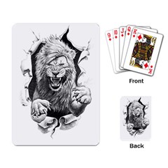 Drawing Angry Male Lion Roar Animal Playing Cards Single Design (rectangle) by danenraven