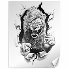 Drawing Angry Male Lion Roar Animal Canvas 12  X 16  by danenraven