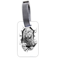 Drawing Angry Male Lion Roar Animal Luggage Tag (one Side) by danenraven