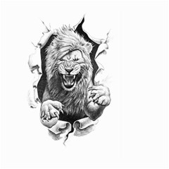 Drawing Angry Male Lion Roar Animal Large Garden Flag (two Sides) by danenraven