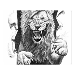 Drawing Angry Male Lion Roar Animal Double Sided Flano Blanket (large)  by danenraven