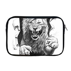 Drawing Angry Male Lion Roar Animal Apple Macbook Pro 17  Zipper Case by danenraven