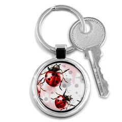 Ladybugs-pattern-texture-watercolor Key Chain (round) by Wegoenart