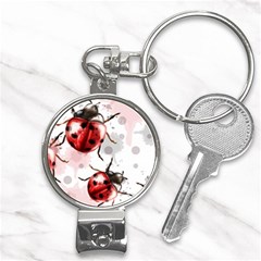 Ladybugs-pattern-texture-watercolor Nail Clippers Key Chain