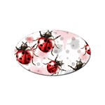 Ladybugs-pattern-texture-watercolor Sticker (Oval) Front