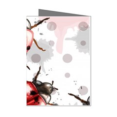 Ladybugs-pattern-texture-watercolor Mini Greeting Cards (pkg Of 8) by Wegoenart