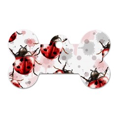 Ladybugs-pattern-texture-watercolor Dog Tag Bone (two Sides) by Wegoenart