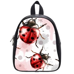 Ladybugs-pattern-texture-watercolor School Bag (small) by Wegoenart