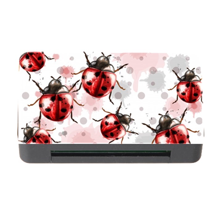 Ladybugs-pattern-texture-watercolor Memory Card Reader with CF