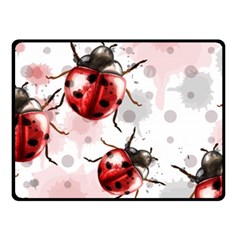 Ladybugs-pattern-texture-watercolor Double Sided Fleece Blanket (small)  by Wegoenart