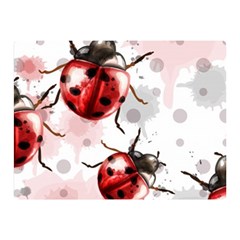 Ladybugs-pattern-texture-watercolor Double Sided Flano Blanket (mini)  by Wegoenart