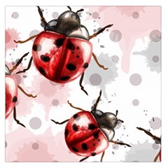 Ladybugs-pattern-texture-watercolor Square Satin Scarf (36  X 36 ) by Wegoenart