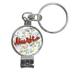 Music-color-elements Nail Clippers Key Chain by Wegoenart