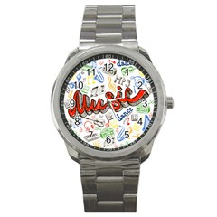 Music-color-elements Sport Metal Watch by Wegoenart