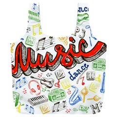 Music-color-elements Full Print Recycle Bag (xxxl) by Wegoenart