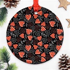 Seamless-vector-pattern-with-watermelons-hearts-mint Ornament (round) by Wegoenart