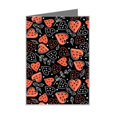 Seamless-vector-pattern-with-watermelons-hearts-mint Mini Greeting Card by Wegoenart