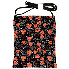 Seamless-vector-pattern-with-watermelons-hearts-mint Shoulder Sling Bag by Wegoenart