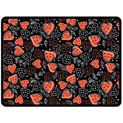 Seamless-vector-pattern-with-watermelons-hearts-mint Fleece Blanket (large)  by Wegoenart