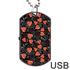 Seamless-vector-pattern-with-watermelons-hearts-mint Dog Tag Usb Flash (one Side) by Wegoenart