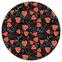 Seamless-vector-pattern-with-watermelons-hearts-mint Round Trivet by Wegoenart