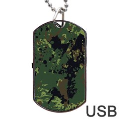 Military Background Grunge Dog Tag Usb Flash (one Side) by Wegoenart