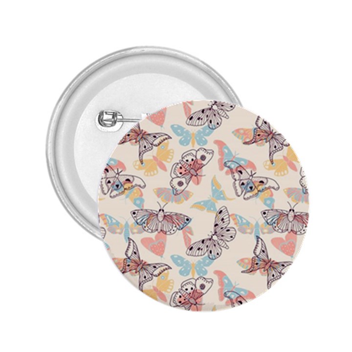 Pattern-with-hand-drawn-butterflies 2.25  Buttons