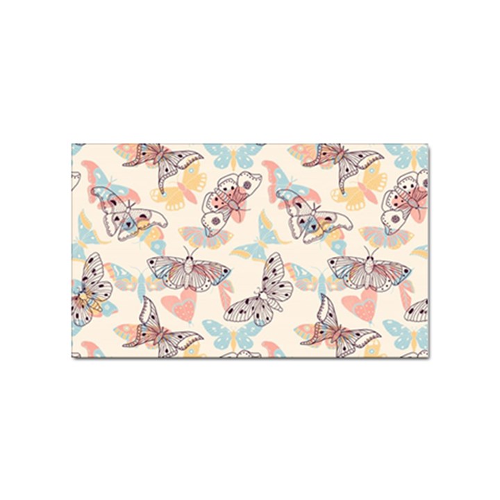 Pattern-with-hand-drawn-butterflies Sticker (Rectangular)