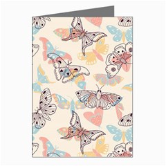 Pattern-with-hand-drawn-butterflies Greeting Cards (pkg Of 8)