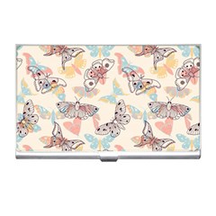 Pattern-with-hand-drawn-butterflies Business Card Holder by Wegoenart