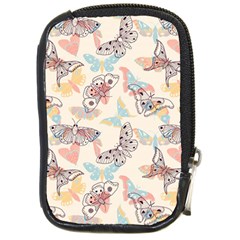 Pattern-with-hand-drawn-butterflies Compact Camera Leather Case by Wegoenart