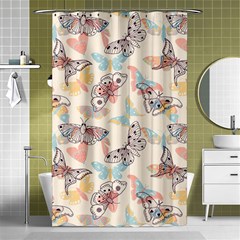 Pattern-with-hand-drawn-butterflies Shower Curtain 48  X 72  (small)  by Wegoenart