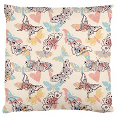 Pattern-with-hand-drawn-butterflies Large Cushion Case (two Sides) by Wegoenart